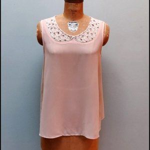 B Jewel Pink Beaded Neckline Top